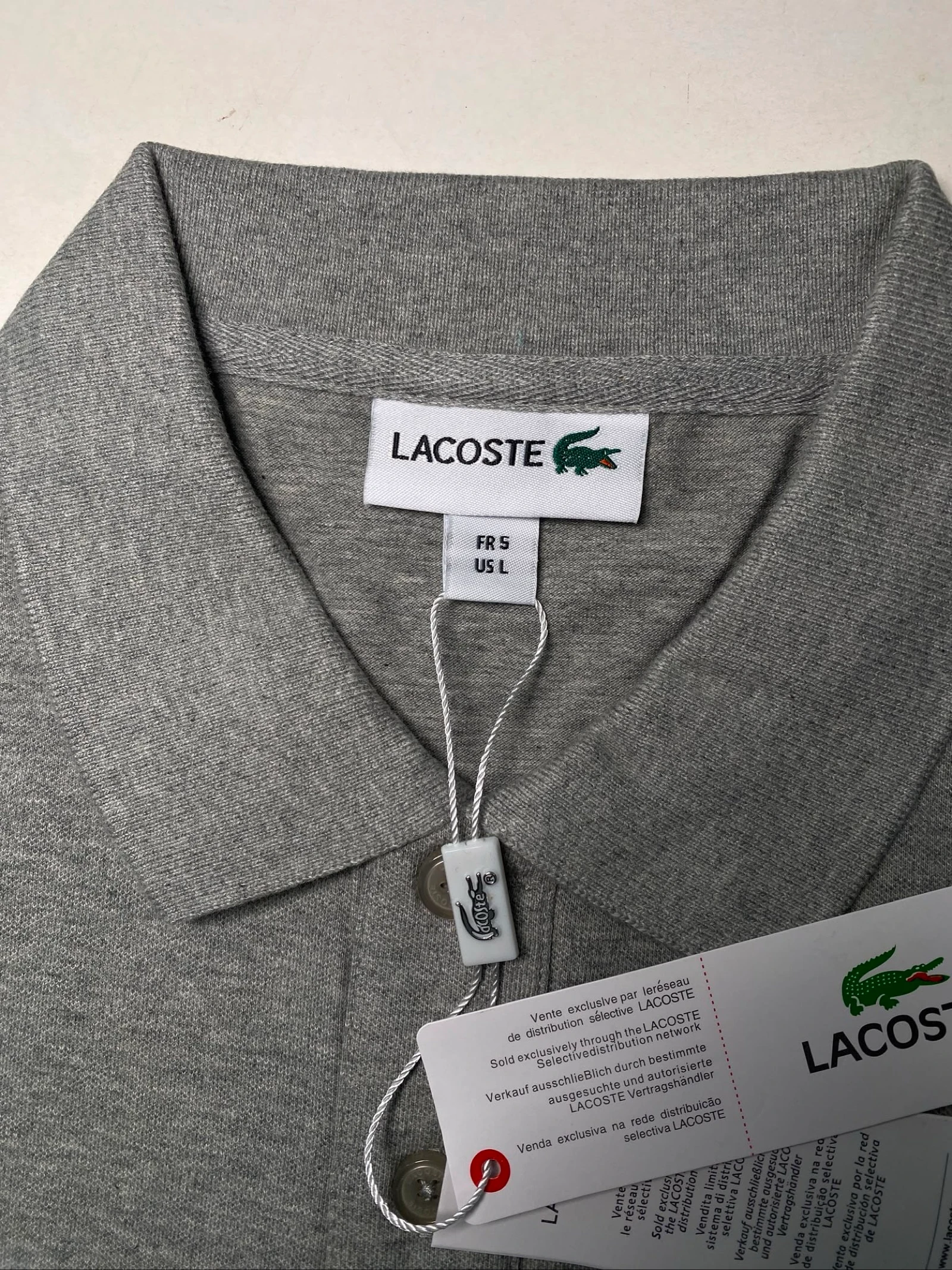 Lacoste grey new polo shirt with tag size L – photo 3